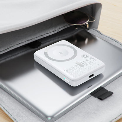 Ekstern trådløs batteri Acefast M25, 5000mAh, 20W, PD + FQI, 1 x QI - 1 x USB-C, Hvit