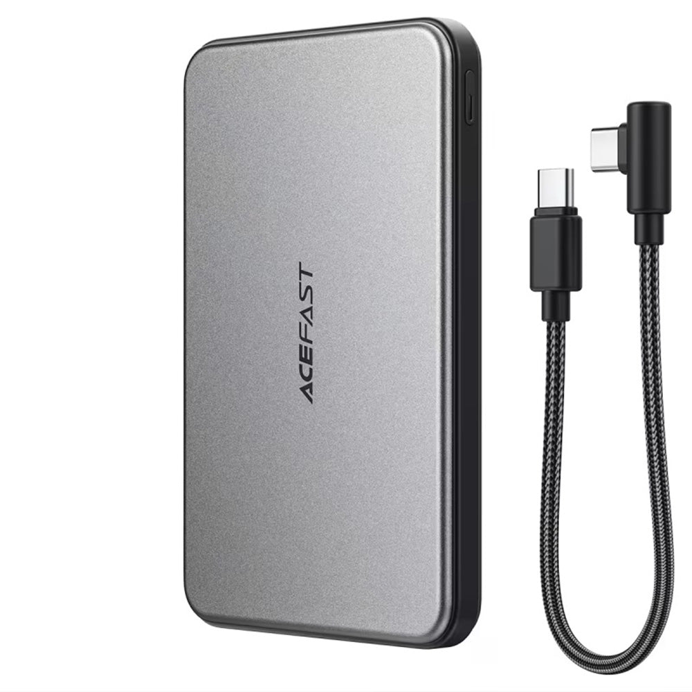 Ekstern trådløs batteri Acefast M30, 5000mAh, 20W, PD + FQI, 1 x QI - 2 x USB-C, Svart