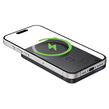 Ekstern trådløs batteri Acefast M30, 5000mAh, 20W, PD + FQI, 1 x QI - 2 x USB-C, Svart