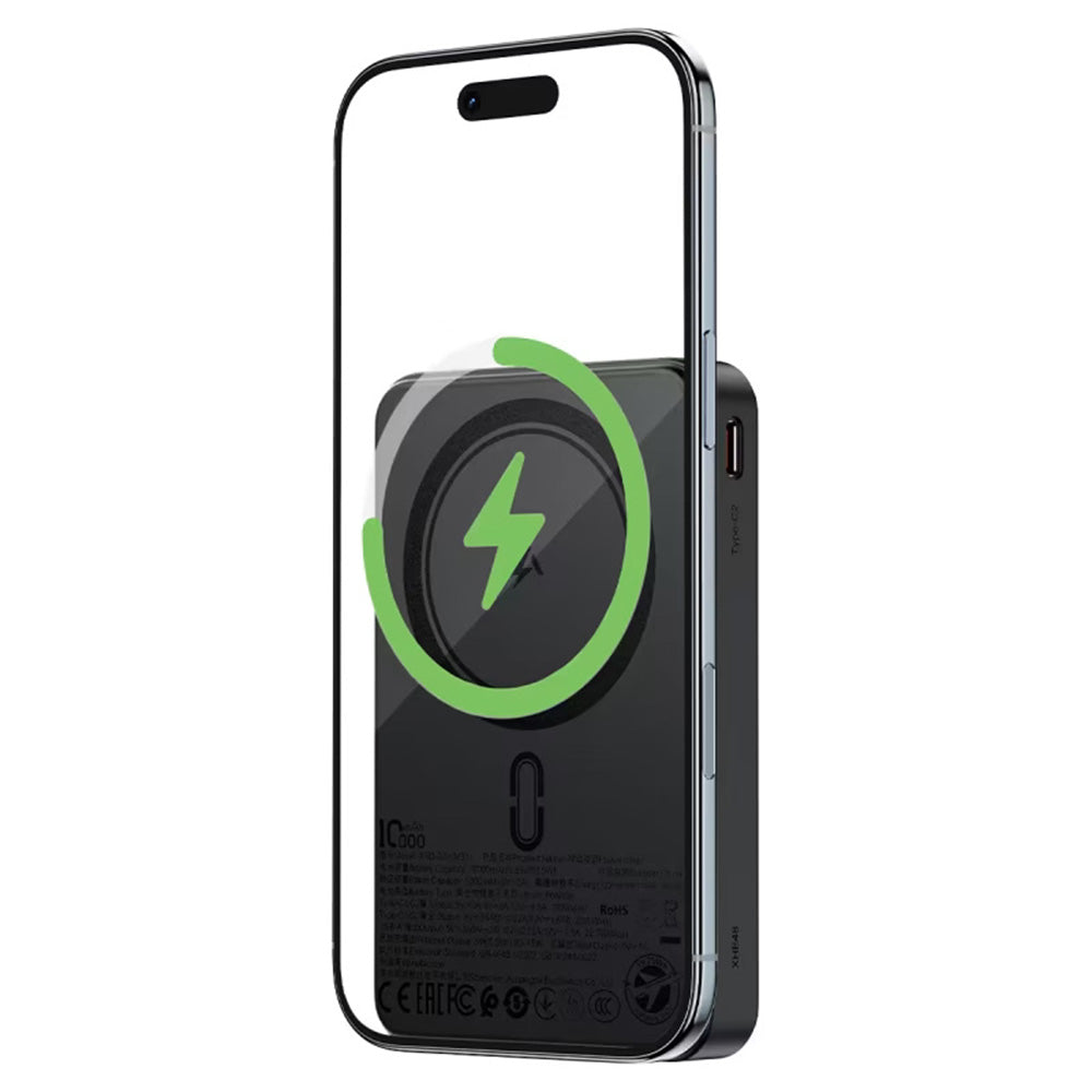 Ekstern trådløs batteri Acefast M31, 10000mAh, 22.5W, QC + PD + FQI, 1 x QI - 1 x USB-A - 2 x USB-C, Svart