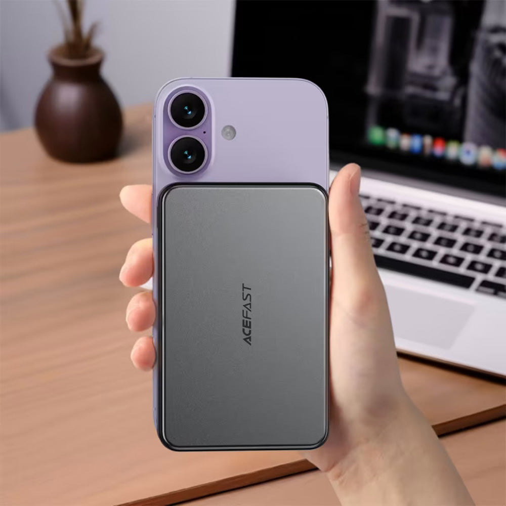 Ekstern trådløs batteri Acefast M31, 10000mAh, 22.5W, QC + PD + FQI, 1 x QI - 1 x USB-A - 2 x USB-C, Svart