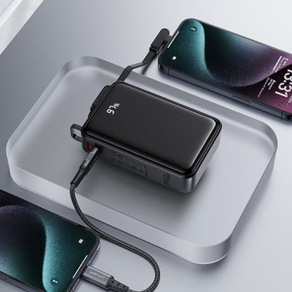 Ekstern batteri Acefast M4, 20000mAh, 67W, PD, 1 x USB-A - 2 x USB-C, Svart