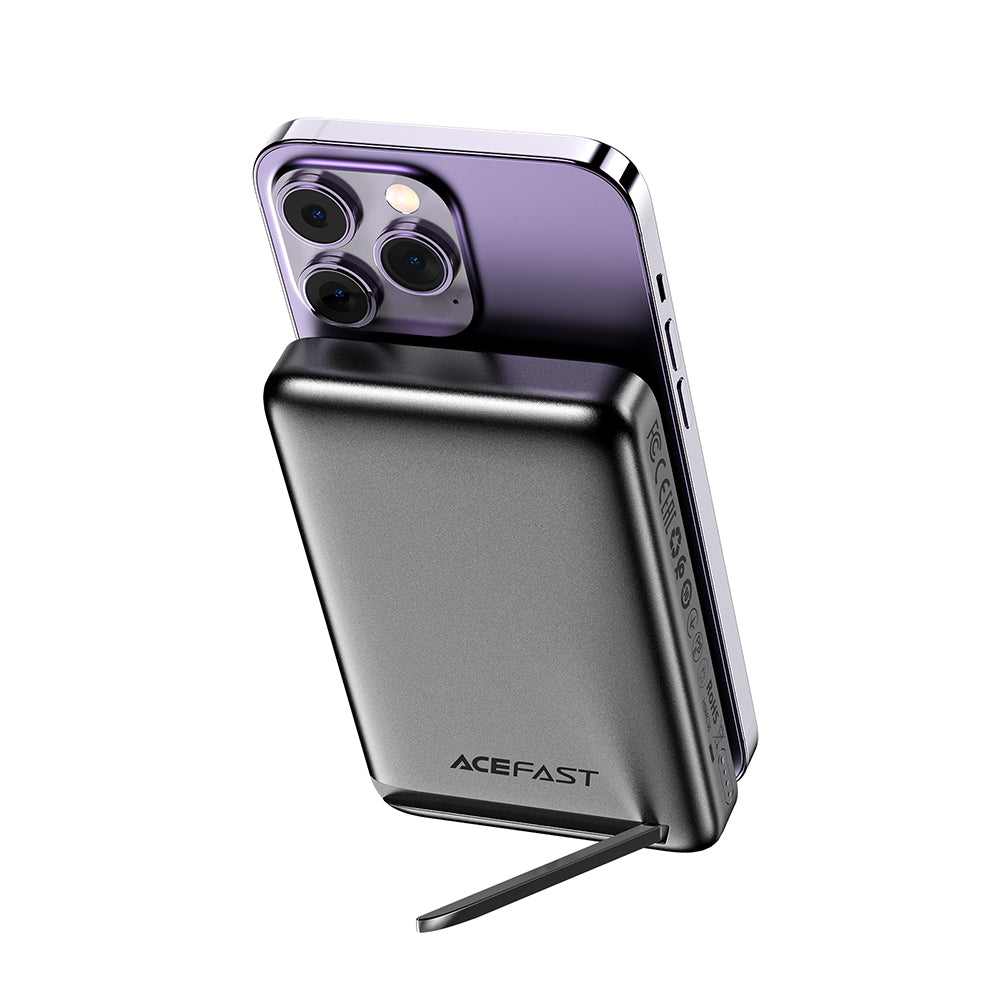 Trådløst Eksternt Batteri Acefast M6, 10000mAh, 20W, PD + FQI, 1 x QI - 1 x USB-C, Svart