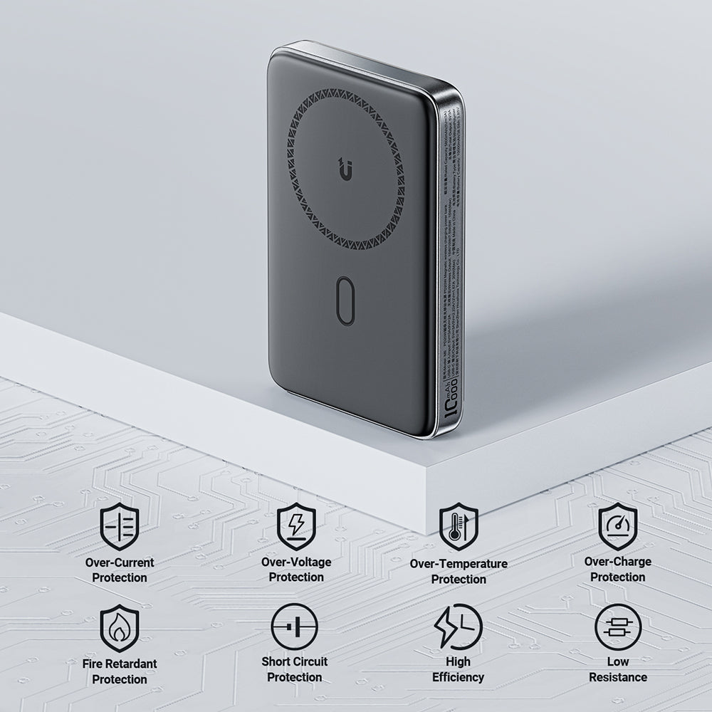 Trådløst Eksternt Batteri Acefast M6, 10000mAh, 20W, PD + FQI, 1 x QI - 1 x USB-C, Svart