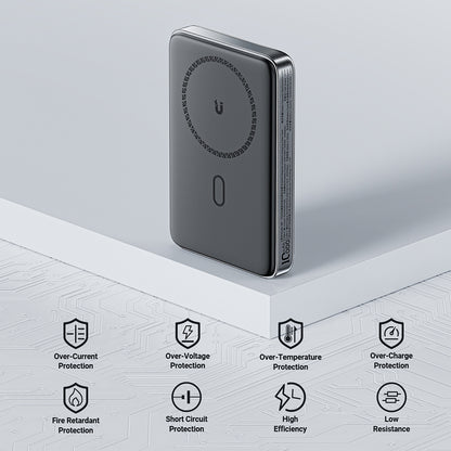 Trådløst Eksternt Batteri Acefast M6, 10000mAh, 20W, PD + FQI, 1 x QI - 1 x USB-C, Svart