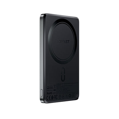 Trådløs Ekstern Batteri Acefast M8, 5000mAh, 18W, PD + FQI, 1 x QI - 1 x USB-C, Svart
