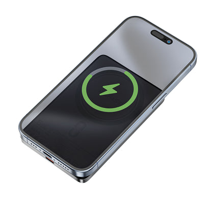 Trådløs Ekstern Batteri Acefast M8, 5000mAh, 18W, PD + FQI, 1 x QI - 1 x USB-C, Svart