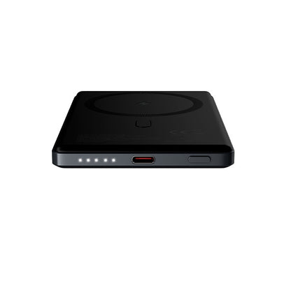 Ekstern trådløs batteri Allity. APB-300, 5000mAh, 20W, PD + QC, 1 x QI - 1 x USB-C, Grå