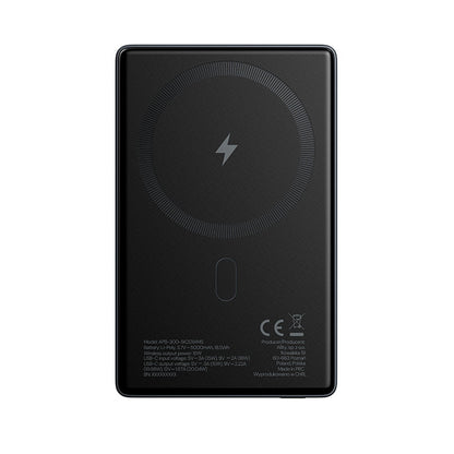 Ekstern trådløs batteri Allity. APB-300, 5000mAh, 20W, PD + QC, 1 x QI - 1 x USB-C, Grå
