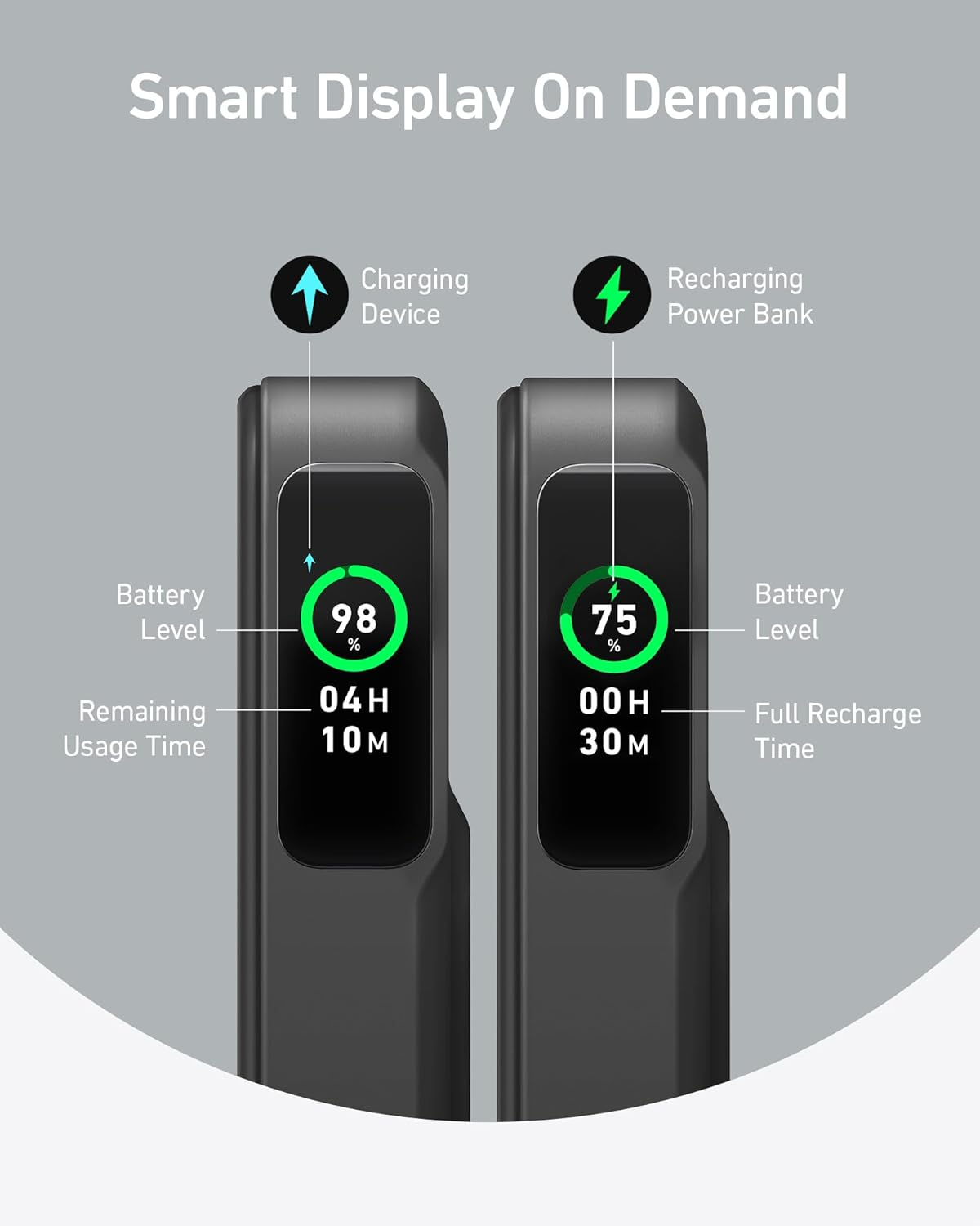 Ekstern trådløs batteri Anker MagGo, 10000mAh, 27W, PD + FQI, 1 x QI - 1 x USB-C, Svart A1654011