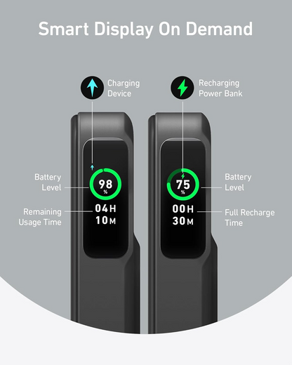 Ekstern trådløs batteri Anker MagGo, 10000mAh, 27W, PD + FQI, 1 x QI - 1 x USB-C, Svart A1654011