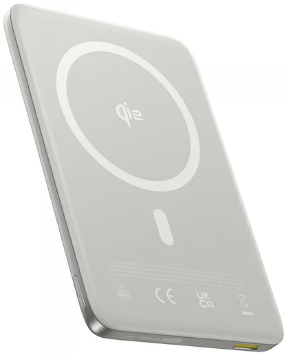 Ekstern trådløs batteri Baseus PicoGo AM41, 10000mAh, 27W, PD + FQI, 1 x QI - 1 x USB-C, Beige E0027203