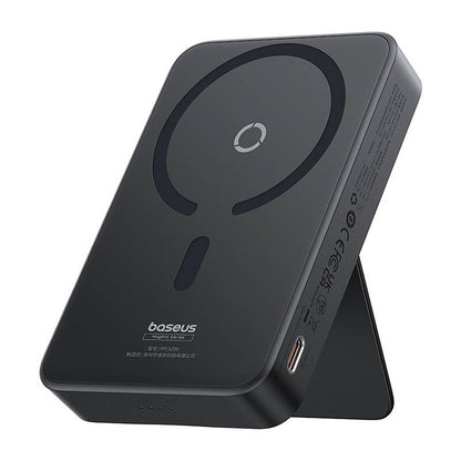 Ekstern trådløs batteri Baseus MagPro PPCXZ05, 5000mAh, 20W, PD + FQI, 1 x QI - 1 x USB-C, Svart, Reseglet P10064101123-00