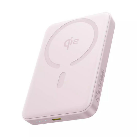 Ekstern trådløs batteri Baseus Enerfill FM12, 10000mAh, 22.5W, PD + FQI, 1 x QI - 1 x USB-C, Rosa E0028502