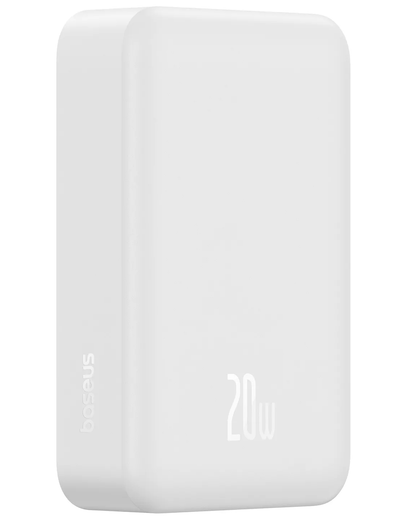 Trådløs ekstern batteri Baseus EnerFill FM41 Mini, 20000mAh, 20W, PD + FQI, 1 x QI - 1 x USB-C, Hvit E0027U01