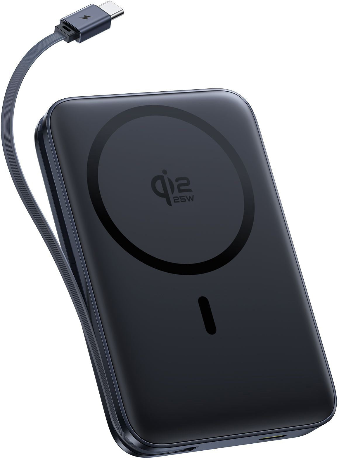 Baseus PicoGo AM61 trådløs ekstern batteripakke, 10000mAh, 45W, PD + FQI, 1 x QI - 2 x USB-C, svart E0028V00
