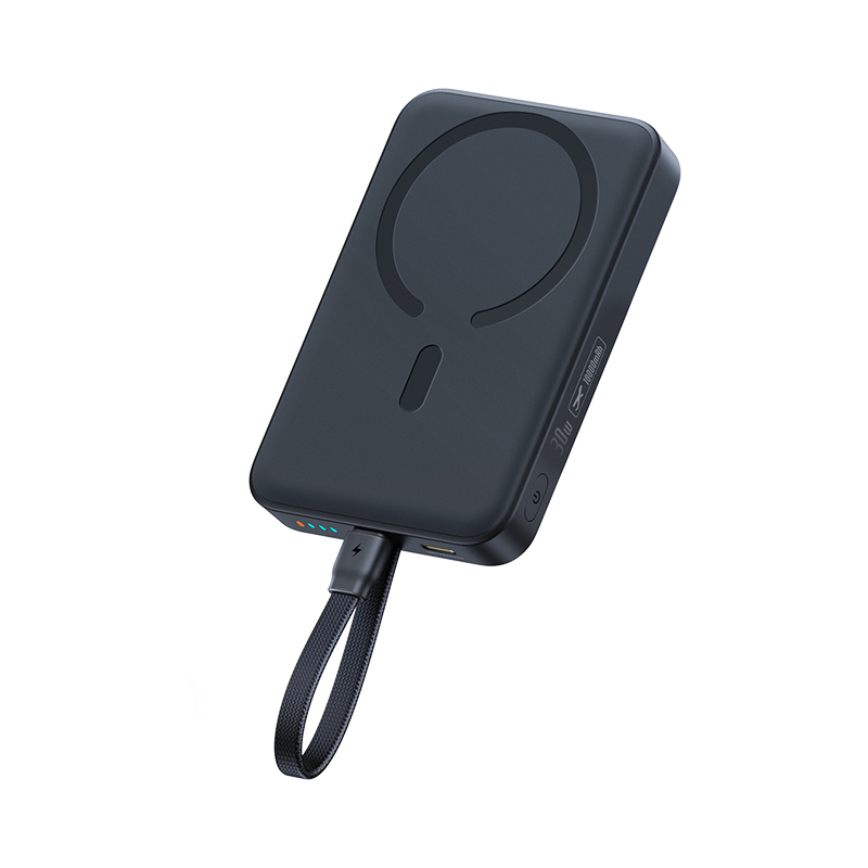 Baseus EnerFill FM11 trådløs powerbank, 10 000 mAh, 30 W, PD + FQI, 1 x QI – 2 x USB-C, svart E0028904