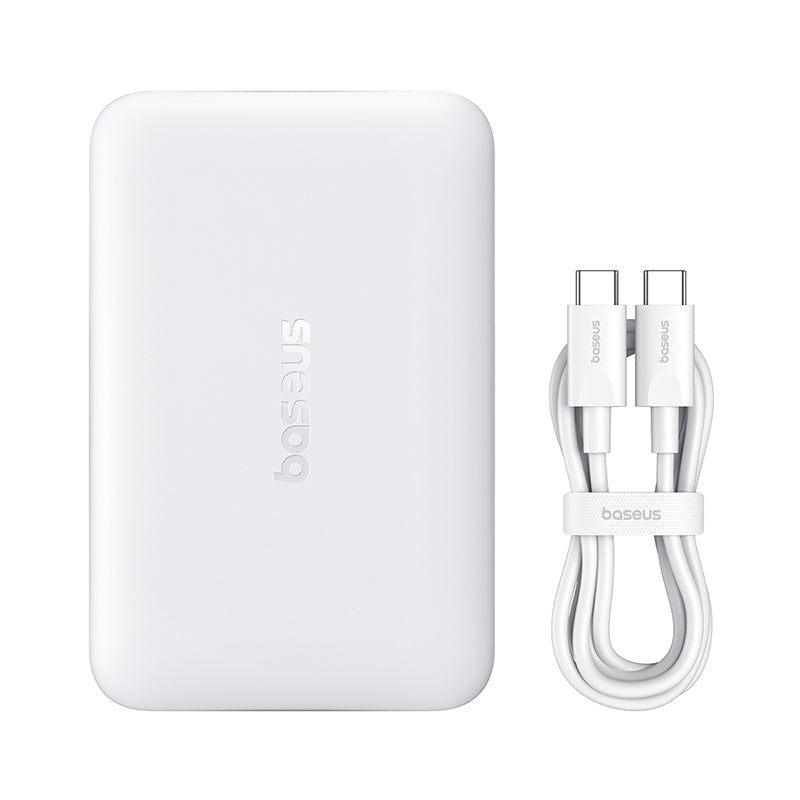 Baseus EnerFill FM11 trådløs ekstern batteri, 10000mAh, 30W, PD + FQI, 1 x QI - 1 x USB-C, hvit