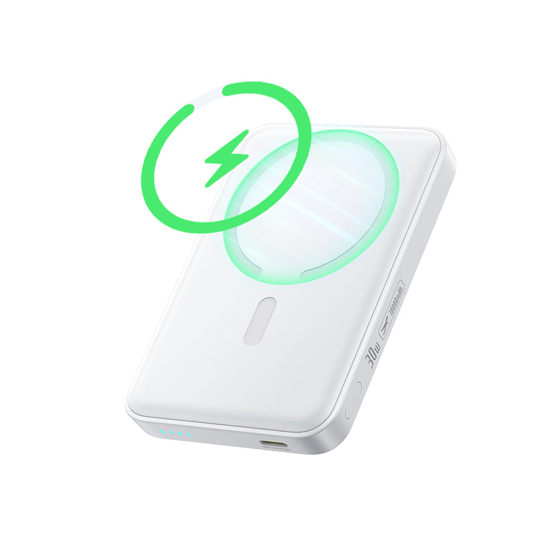 Baseus EnerFill FM11 trådløs ekstern batteri, 10000mAh, 30W, PD + FQI, 1 x QI - 1 x USB-C, hvit