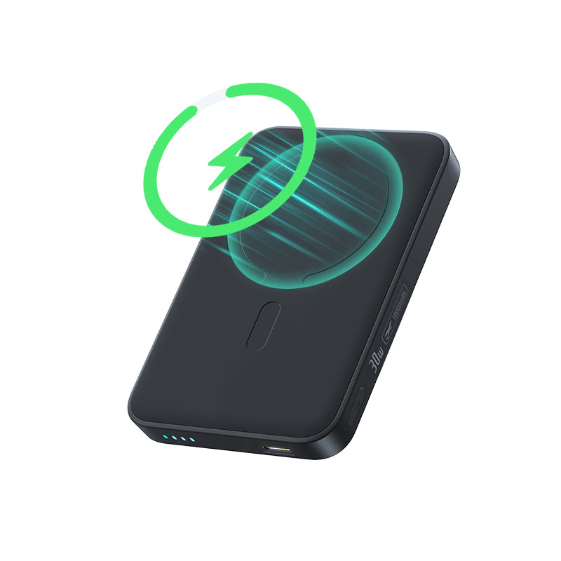 Baseus EnerFill FM11 trådløs ekstern batteri, 10000mAh, 30W, PD + FQI, 1 x QI - 1 x USB-C, svart