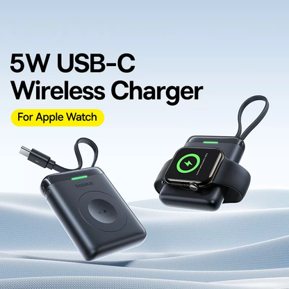 Baseus EnerFill FW11 trådløs ekstern batteri for Apple Watch Series, 1640mAh, 5W, 1 x QI, svart E0205301