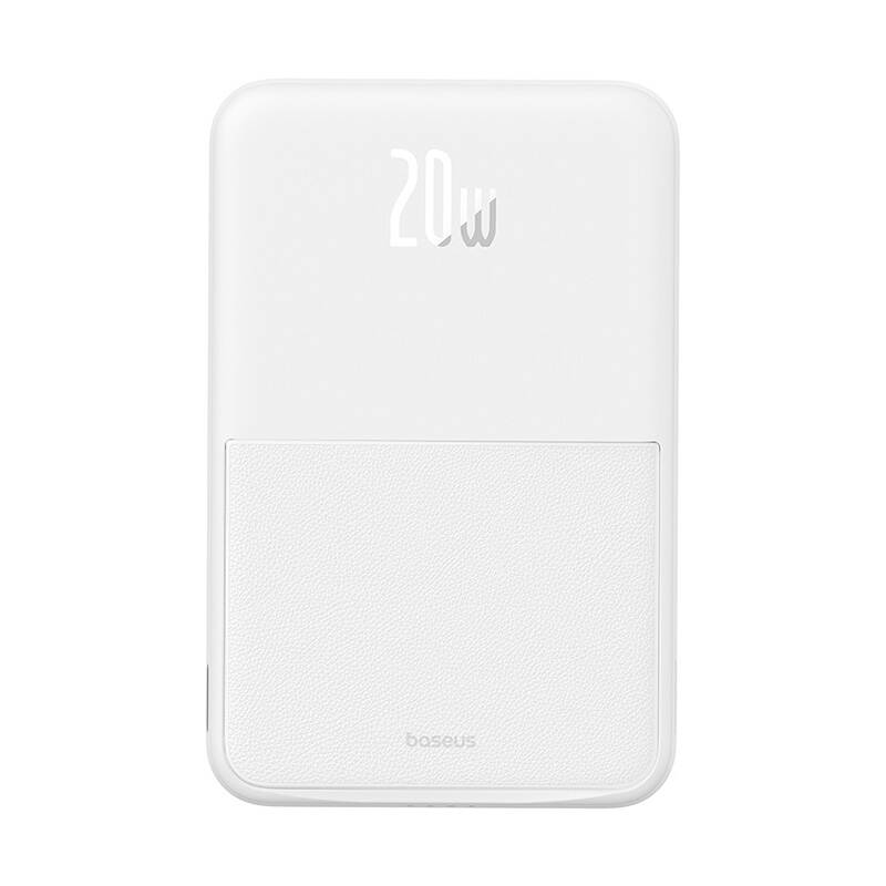 Ekstern trådløs batteri Baseus MagPro PPCXZ05, 5000mAh, 20W, PD + FQI, 1 x QI - 1 x USB-C, Hvit P10064101223-00