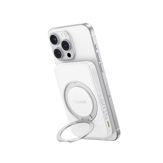 Ekstern trådløs batteri Baseus PicoGo, 5000mAh, 20W, PD + FQI, 1 x QI - 1 x USB-C, Hvit P10076800213-01