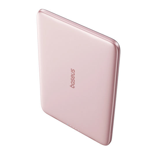 Ekstern trådløs batteri Baseus PicoGo AM41, 5000mAh, 20W, PD + FQI, 1 x QI - 1 x USB-C, Rosa