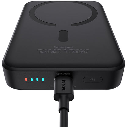 Ekstern trådløs batteri Baseus Magnetic Mini, 10000mAh, 20W, PD + FQI, 1 x QI - 1 x USB-C, Svart P10059001113-00