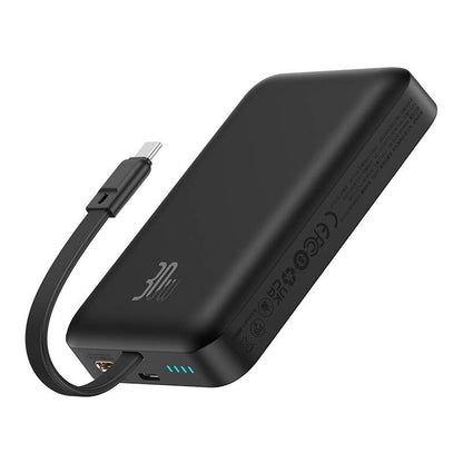 Ekstern trådløs batteri Baseus Magnetic Mini, 10000mAh, 30W, PD + FQI, 1 x QI - 2 x USB-C, Svart P1002210B113-00