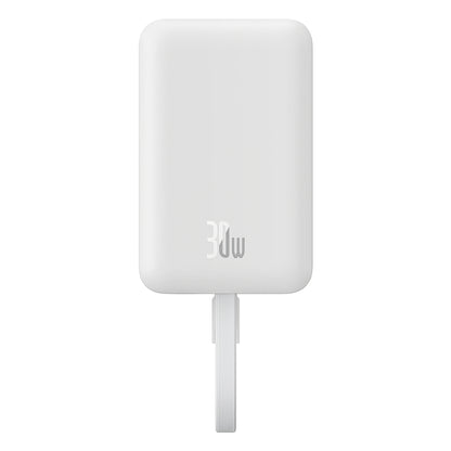 Ekstern trådløs batteri Baseus Magnetic Mini, 10000mAh, 30W, PD + FQI, 1 x QI - 2 x USB-C, Hvit P1002210B223-00