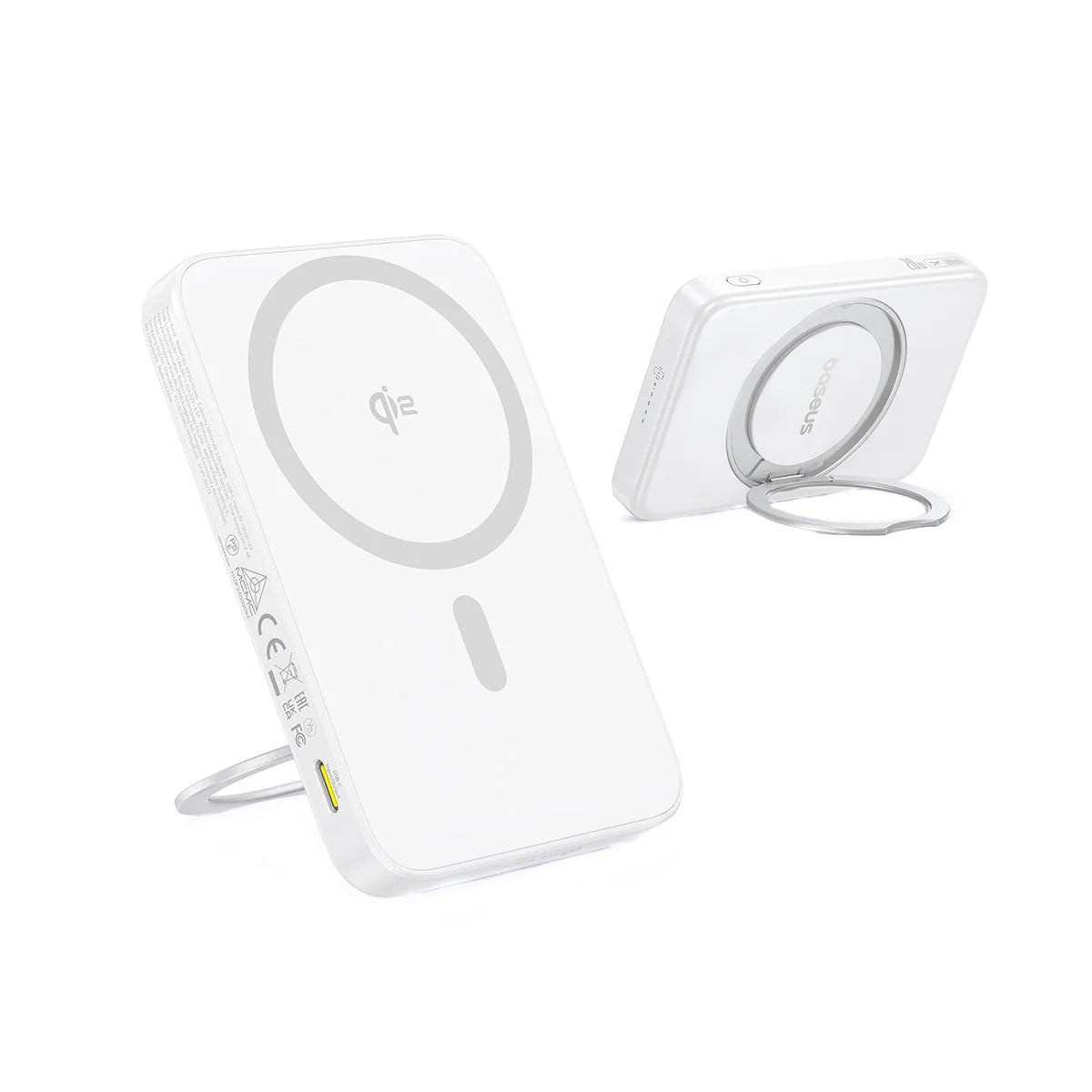 Ekstern trådløs batteri Baseus PicoGo, 5000mAh, 20W, PD + FQI, 1 x QI - 1 x USB-C, Hvit P10076800213-01