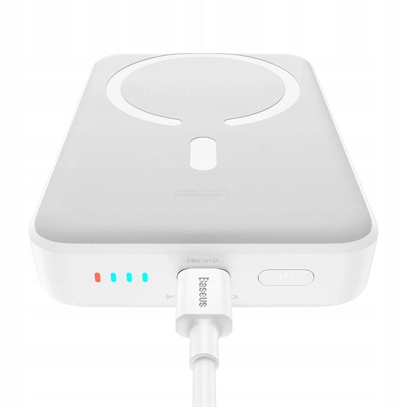 Ekstern trådløs batteri Baseus Magnetic Mini, 10000mAh, 30W, PD + FQI, 1 x QI - 1 x USB-C, Hvit PPCX110202