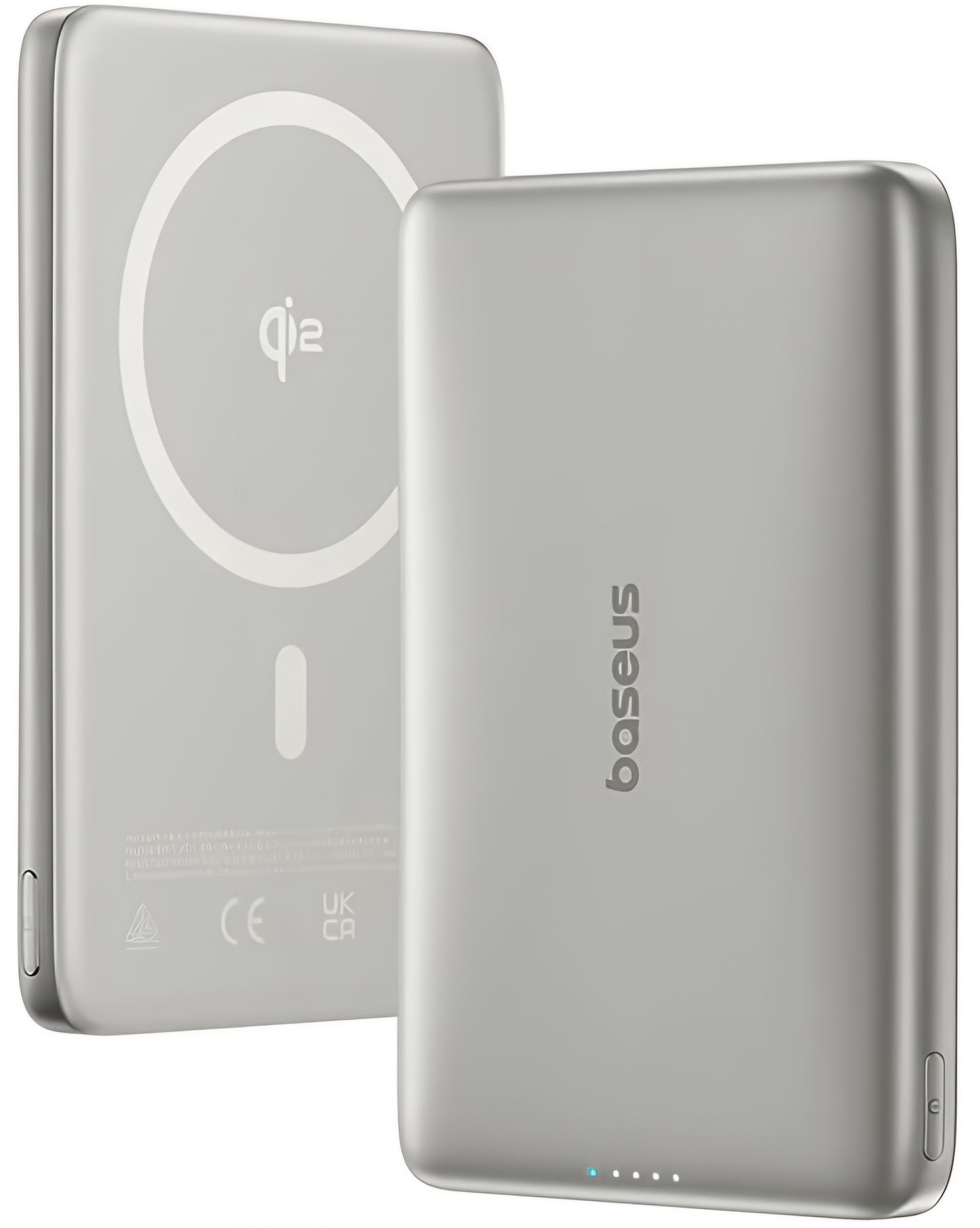 Ekstern trådløs batteri Baseus PicoGo AM41, 10000mAh, 27W, PD + FQI, 1 x QI - 1 x USB-C, Beige E0027203