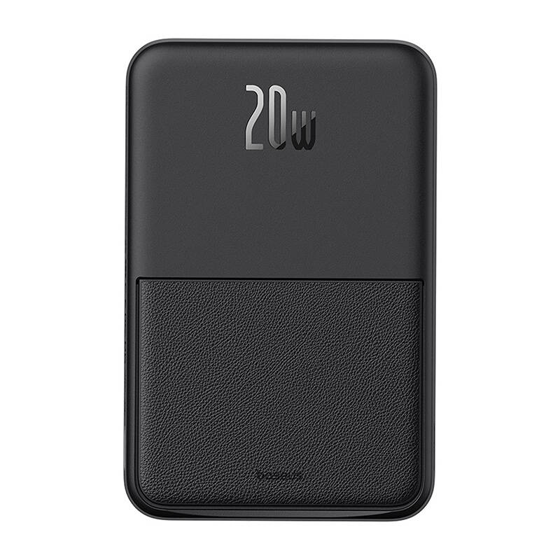 Ekstern trådløs batteri Baseus MagPro PPCXZ05, 5000mAh, 20W, PD + FQI, 1 x QI - 1 x USB-C, Svart, Reseglet P10064101123-00
