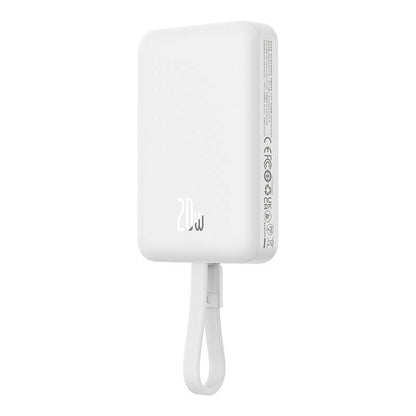 Ekstern trådløs batteri Baseus Magnetic Mini, 10000mAh, 20W, PD + FQI, 1 x Lightning - 1 x QI - 1 x USB-C, Hvit P10022109223-00