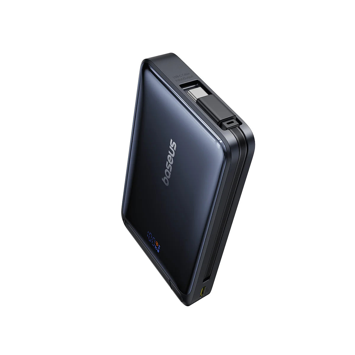 Ekstern trådløs batteri Baseus Nomos, 10000mAh, 45W, PD + FQI, 1 x QI - 2 x USB-C, Svart P10078800123-00