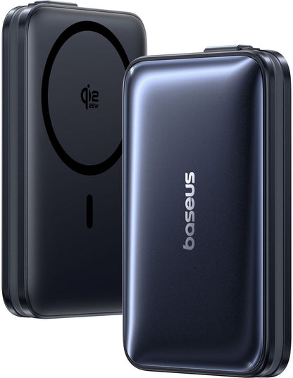 Baseus PicoGo AM61 trådløs ekstern batteripakke, 10000mAh, 45W, PD + FQI, 1 x QI - 2 x USB-C, svart E0028V00