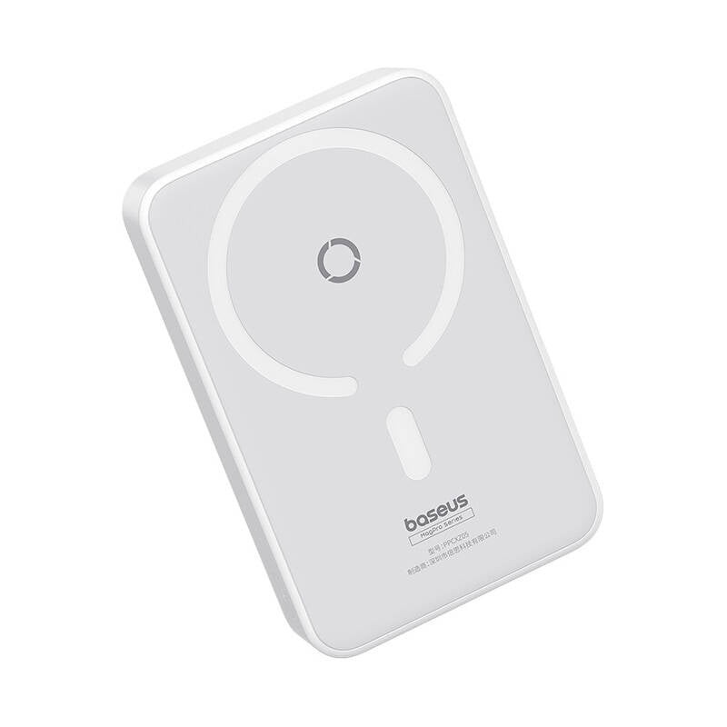 Ekstern trådløs batteri Baseus MagPro PPCXZ05, 5000mAh, 20W, PD + FQI, 1 x QI - 1 x USB-C, Hvit P10064101223-00
