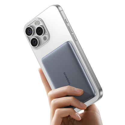 Ekstern trådløs batteri Baseus PicoGo AM41, 5000mAh, 20W, PD + FQI, 1 x QI - 1 x USB-C, Grå P1007680C813-00