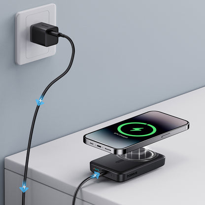 Ekstern trådløs batteri Baseus Magnetic Mini, 10000mAh, 20W, PD + FQI, 1 x QI - 1 x USB-C, Svart P10059001113-00