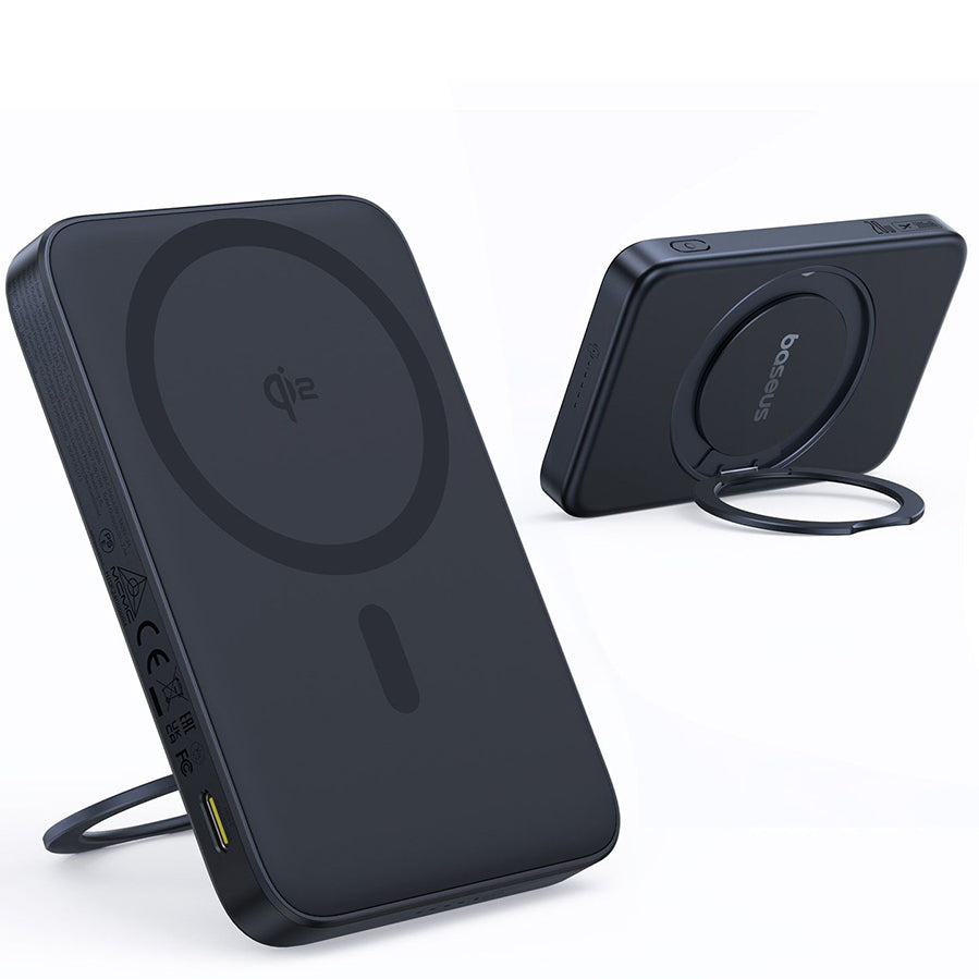 Ekstern trådløs batteri Baseus PicoGo, 5000mAh, 20W, PD + FQI, 1 x QI - 1 x USB-C, Svart P10076802123-00