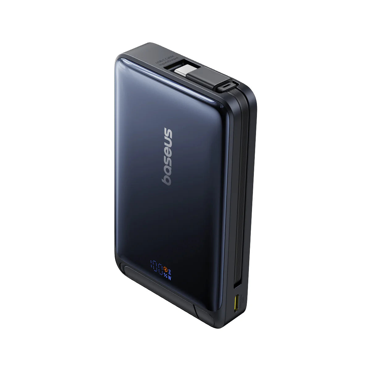 Ekstern trådløs batteri Baseus Nomos, 10000mAh, 45W, PD + FQI, 1 x QI - 2 x USB-C, Svart P10078800123-00