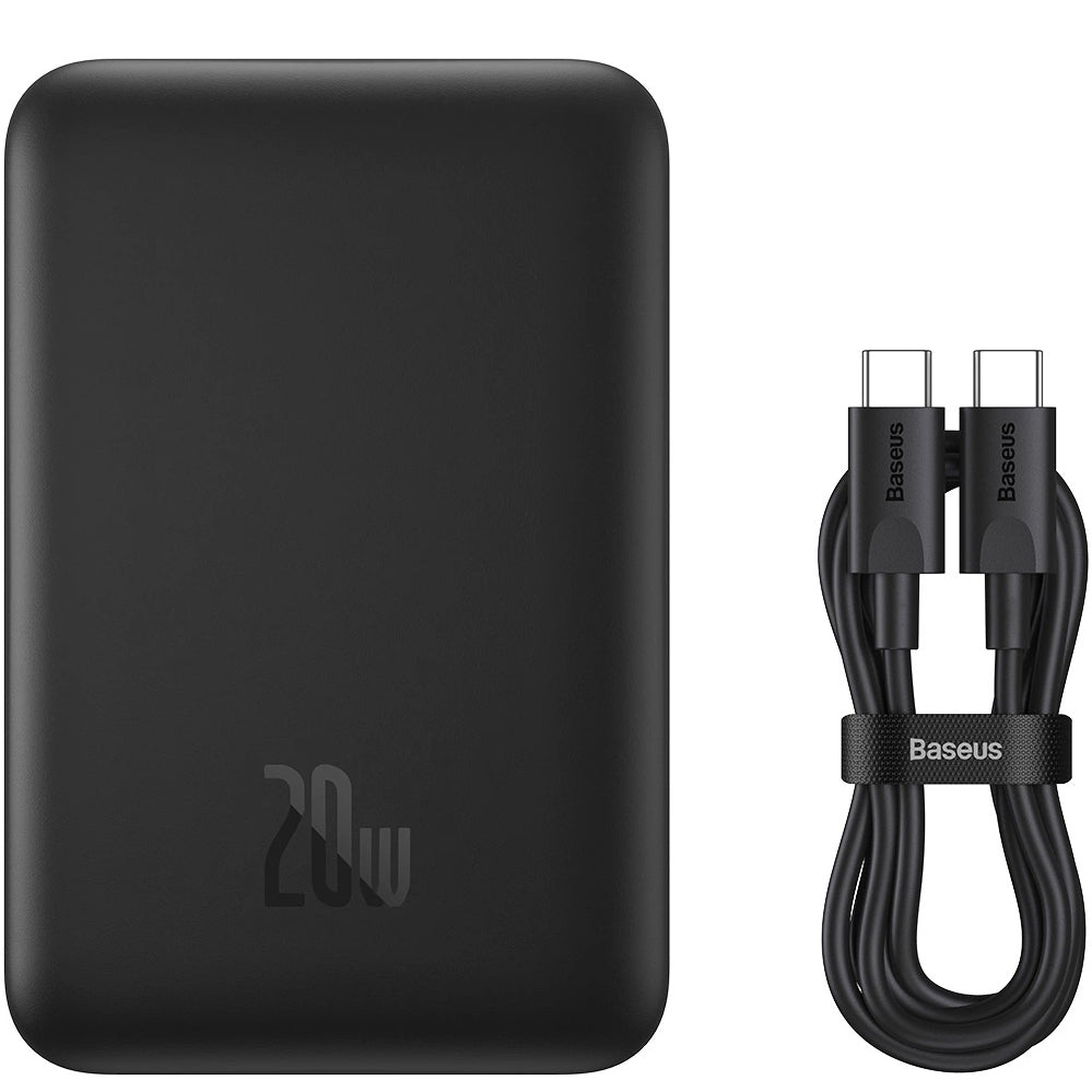 Ekstern trådløs batteri Baseus Magnetic Mini, 10000mAh, 20W, PD + FQI, 1 x QI - 1 x USB-C, Svart PPCX070001