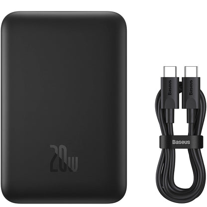 Ekstern trådløs batteri Baseus Magnetic Mini, 10000mAh, 20W, PD + FQI, 1 x QI - 1 x USB-C, Svart PPCX070001