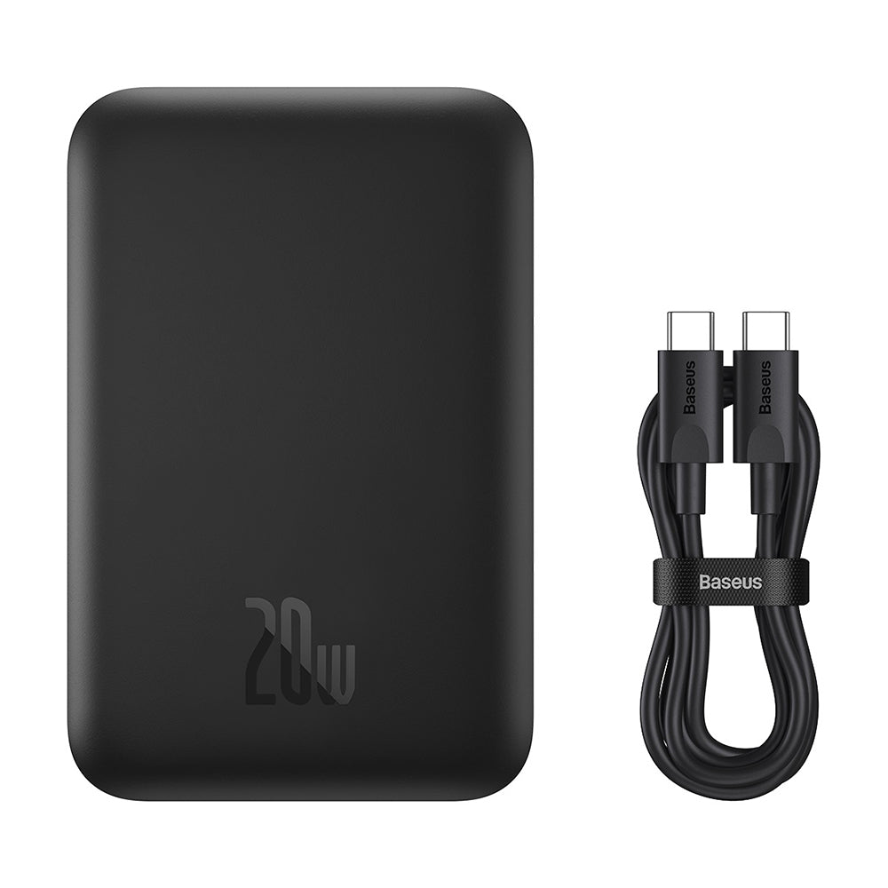 Ekstern trådløs batteri Baseus Mini Air, 6000mAh, 20W, PD + FQI, 1 x QI - 1 x USB-C, Svart P10059002113-00