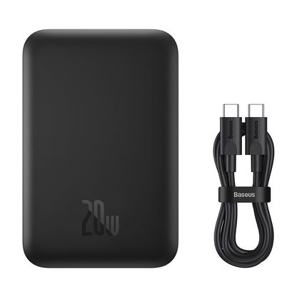 Ekstern trådløs batteri Baseus Mini Air, 6000mAh, 20W, PD + FQI, 1 x QI - 1 x USB-C, Svart P10059002113-00