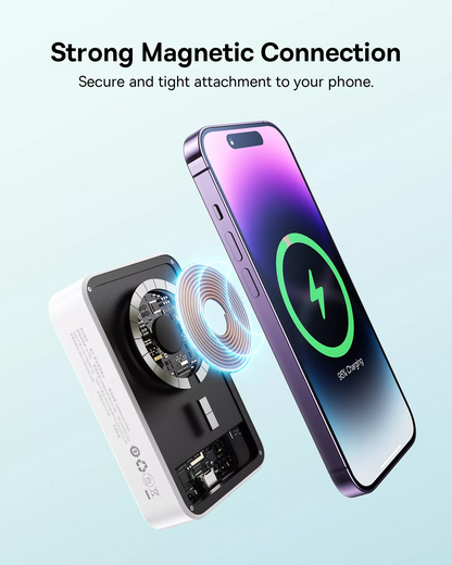 Trådløs ekstern batteri Baseus EnerFill FM41 Mini, 20000mAh, 20W, PD + FQI, 1 x QI - 1 x USB-C, Hvit E0027U01