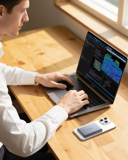 Ekstern trådløs batteri Baseus PicoGo AM41, 10000mAh, 27W, PD + FQI, 1 x QI - 1 x USB-C, Grå E0027200
