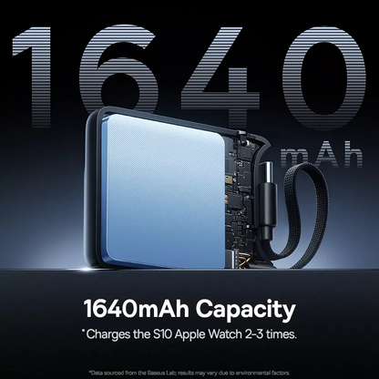 Baseus EnerFill FW11 trådløs ekstern batteri for Apple Watch Series, 1640mAh, 5W, 1 x QI, svart E0205301